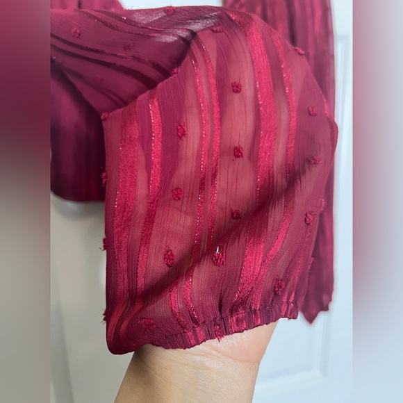 🌹Urban Romantics Red Sheer Cropped Top - Picture 7 of 8